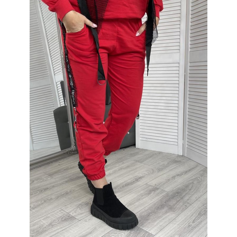 SPODNIE DRES SIATKA RED