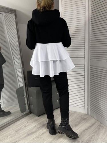 BLUZA FALBANKI BLACK&amp;WHITE