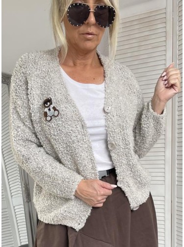 SWETER ITALY BOUCLE BEIGE