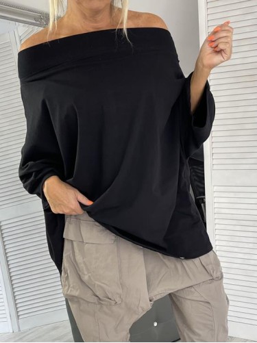 BLUZKA OVERSIZE LALELI BLACK +SIZE