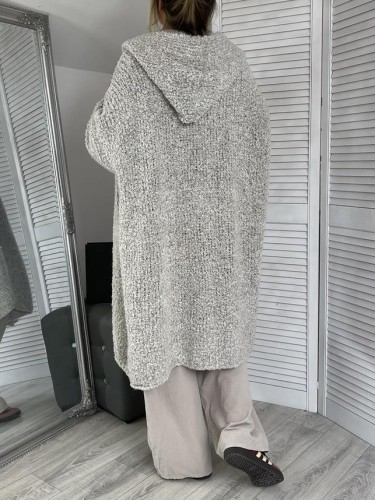 KARDIGAN SWETER MELANŻ BOUCLE BEIGE