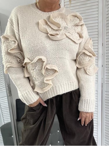 SWETER FLOVERS LUX BEIGE