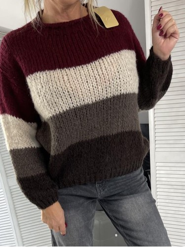 SWETER ITALY PASKI BURGUND