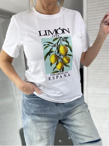 T-SHIRT LIMON WHITE&MIĘTA