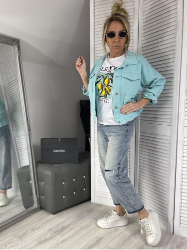 T-SHIRT LIMON WHITE&MIĘTA