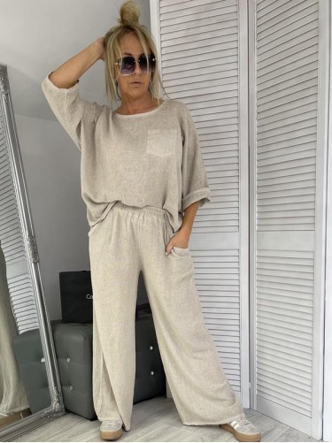 SPODNIE ITALY T.STONES BEIGE