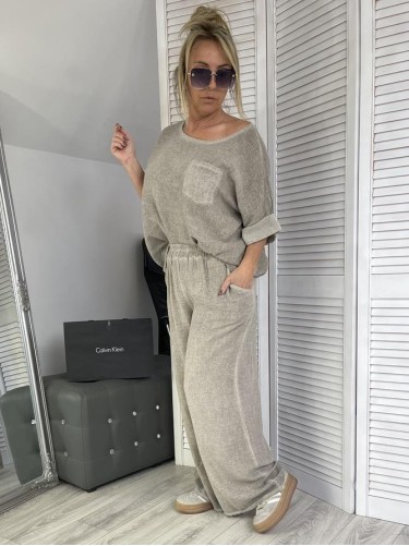 SPODNIE ITALY T.STONES CIEMNY BEIGE