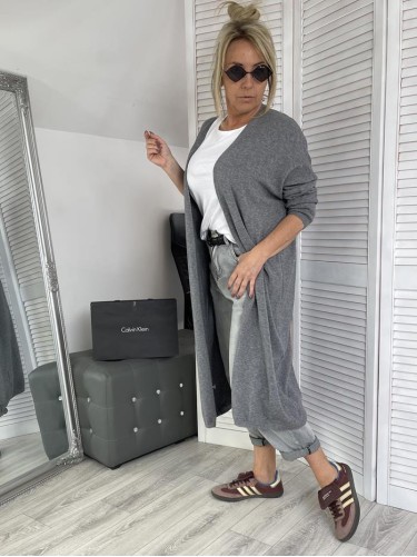 KARDIGAN SWETER CLASSIC GREY