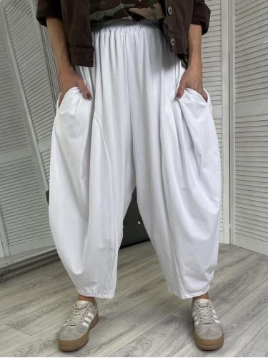 SPODNIE ITALY PUMPY WHITE