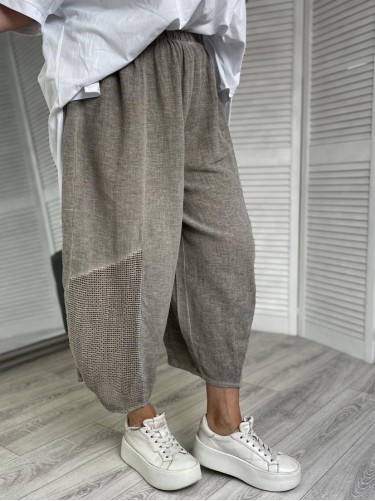 SPODNIE ITALY T.STONES SIATKA BEIGE