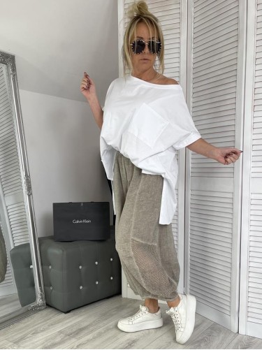 SPODNIE ITALY T.STONES SIATKA BEIGE