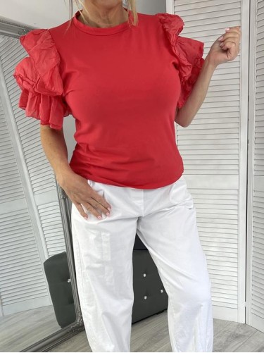 BLUZKA FALBANKI MIHOS RED