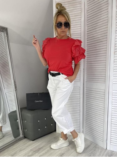 BLUZKA FALBANKI MIHOS RED