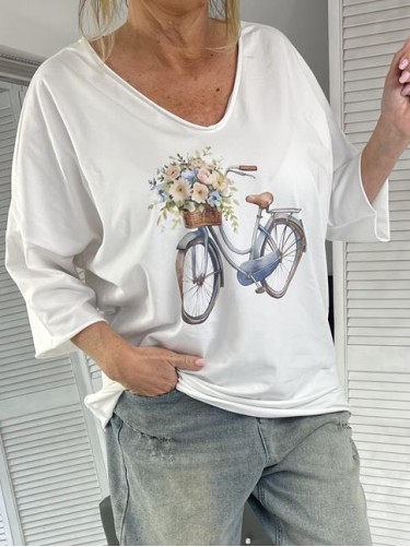BLUZKA OVERSIZE BICYKLE WHITE