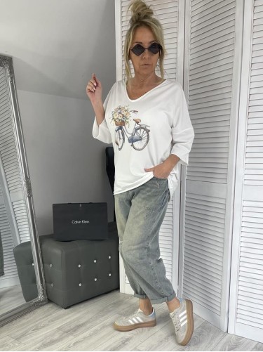 BLUZKA OVERSIZE BICYKLE WHITE