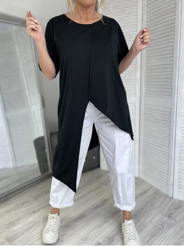 BLUZKA ITALY ASYMETRIC BLACK