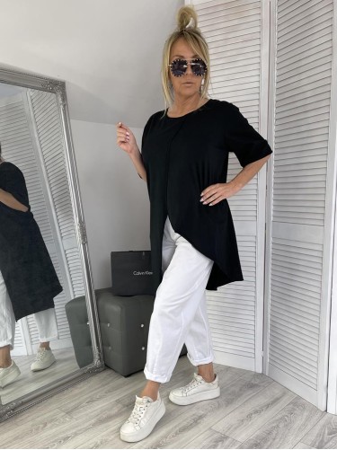 BLUZKA ITALY ASYMETRIC BLACK
