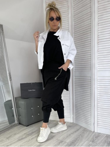 SPODNIE LEN STELLA MILANI BLACK