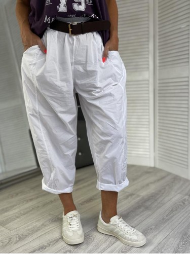 SPODNIE ITALY BELLA PASEK WHITE