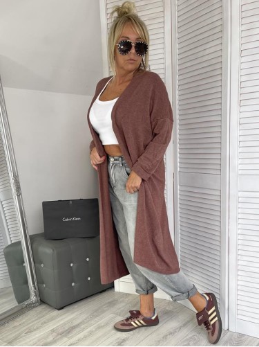 KARDIGAN SWETER CLASSIC JASNY BRĄZ