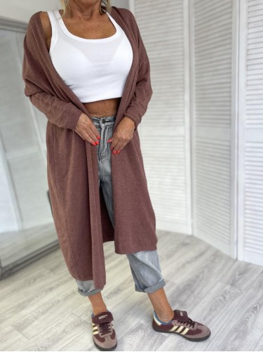 KARDIGAN SWETER CLASSIC JASNY BRĄZ