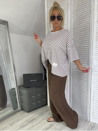 BLUZKA ITALY DEKATYZ PASKI WHITE
