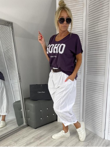 BLUZKA ITALY SOHO ŚLIWKA