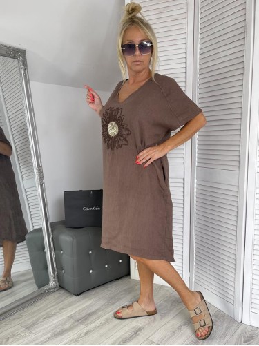SUKIENKA LEN MARGARET MLECZNA CZEKOLADA