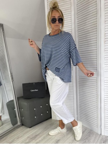 BLUZKA ITALY DEKATYZ PASKI JEANS
