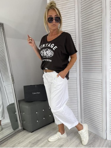 BLUZKA ITALY VINTAGE GORZKA CZEKOLADA