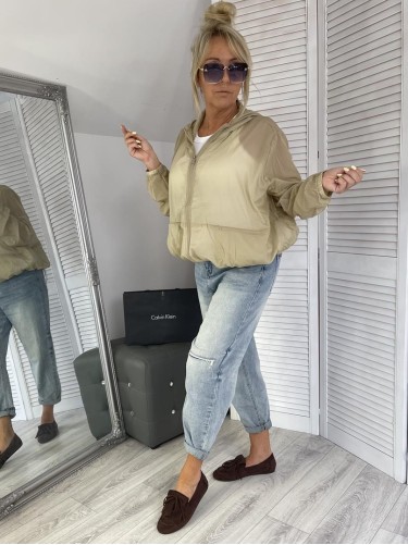 KURTKA CIENKA BOMBKA BEIGE