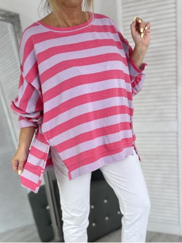 BLUZA AZZARA PASKI PINK&LILA+SIZE