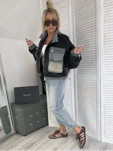 KURTKA EKO SKÓRA&JEANS BLACK