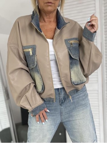 KURTKA EKO SKÓRA&JEANS BEIGE