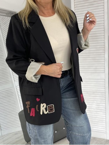 MARYNARKA ITALY NAPISY BLACK