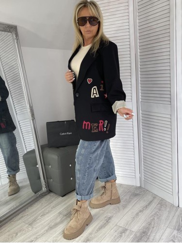 MARYNARKA ITALY NAPISY BLACK