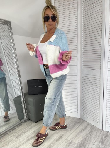 SWETER ROZPINANY MULTI BŁĘKIT