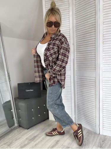 KOSZULA ITALY KRATA BEIGE&BORDO