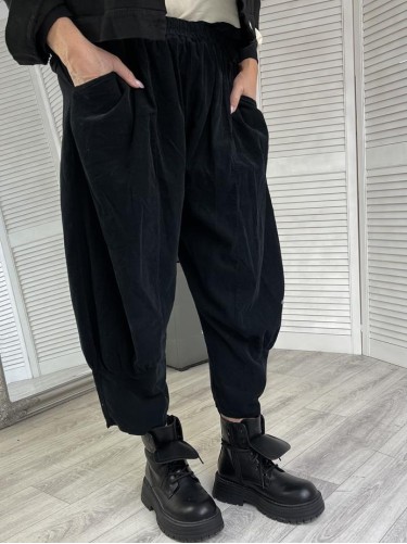 SPODNIE ITALY LILI SZTRUKS BLACK