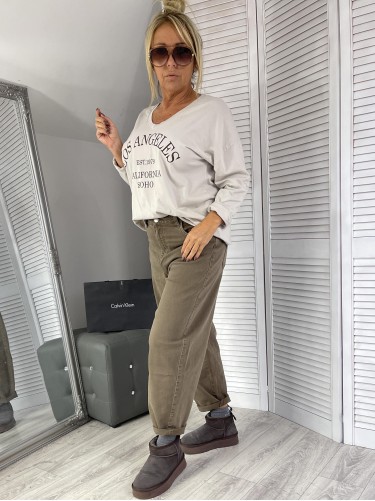 SPODNIE JEANS BALOON BRONZE