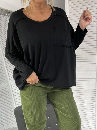 BLUZKA DEKATYZ OVERSIZE MUMU BLACK