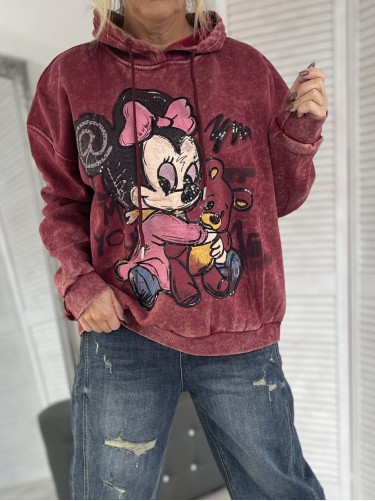 BLUZA MICKEY MINNIE DEKATYZ BORDO
