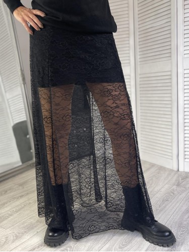 SPÓDNICA ITALY KORONKA BLACK