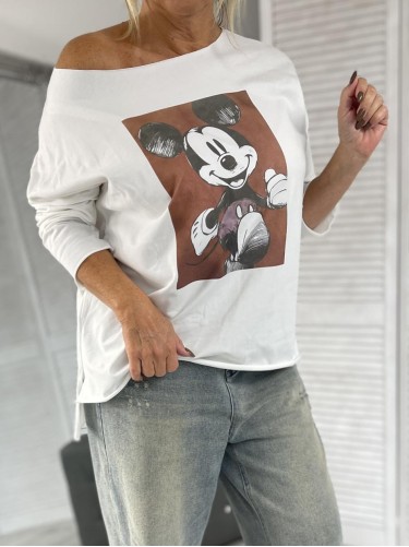 BLUZKA LASER MICKEY MOUSE WHITE