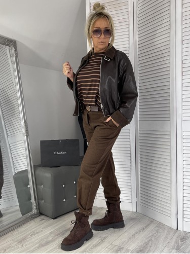 SPODNIE JODEŁKA &PASEK BRONZE