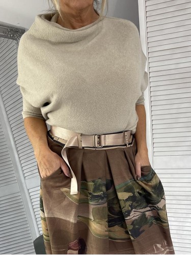 SWETER ITALY ASYMETRIC BEIGE