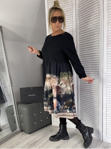 SUKIENKA ITALY TIUL BLACK