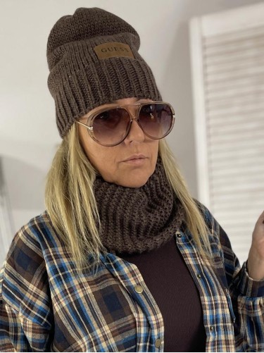 KOMPLET CZAPKA & KOMIN BRONZE