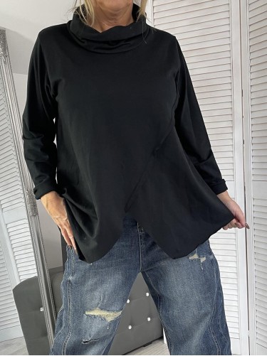 BLUZKA ASYMETRIC GOLF BLACK