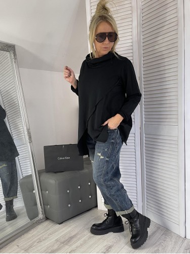 BLUZKA ASYMETRIC GOLF BLACK